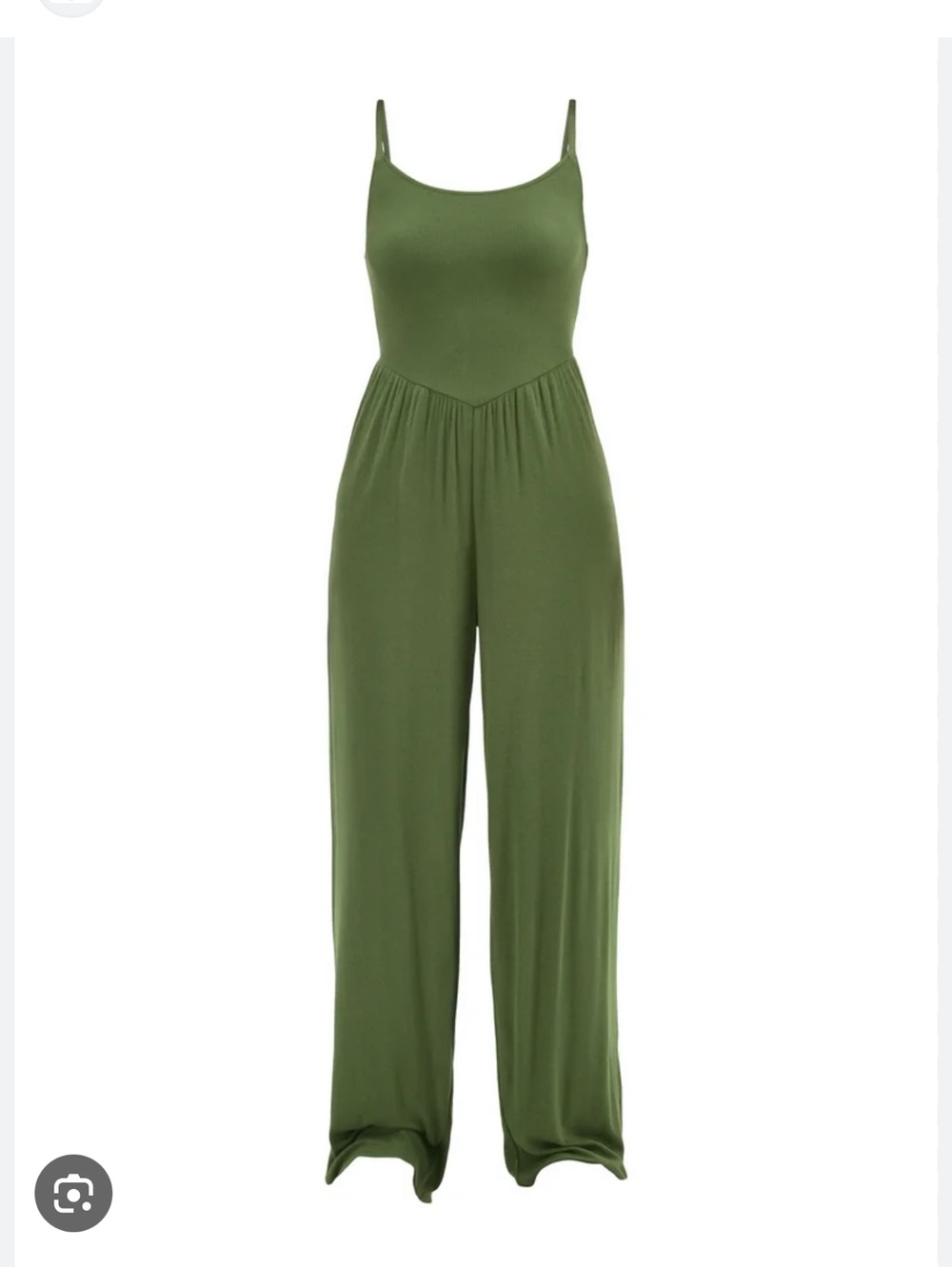 NWOT No Boundaries Olive Green Ribbed Wide-Leg Jumpsuit